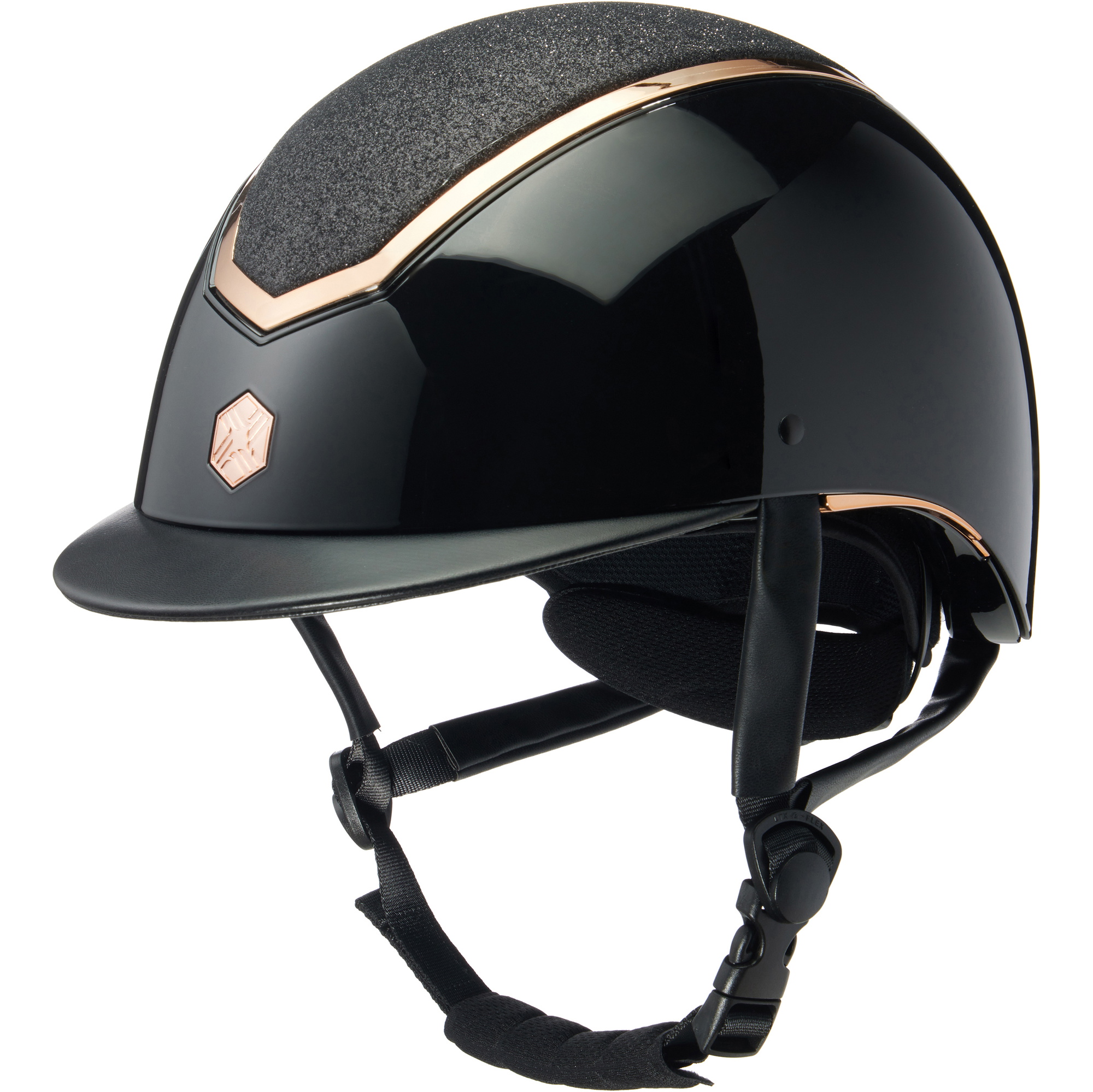 Charles Owen Kylo Standard Peak Riding Helm KYLOC - Schwarz Gloss / Rose Gold